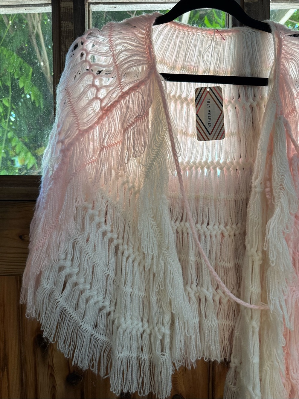 Unique Vintage Pink And Cream Knit Top View 4